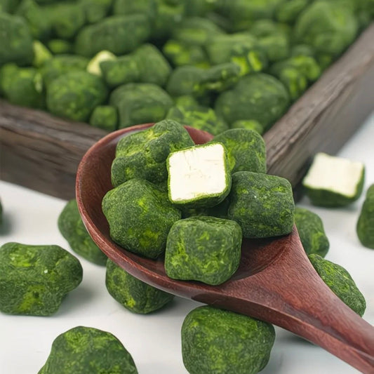 OhCrisp Matcha Chocolate–Coated Freeze-Dried Tofu