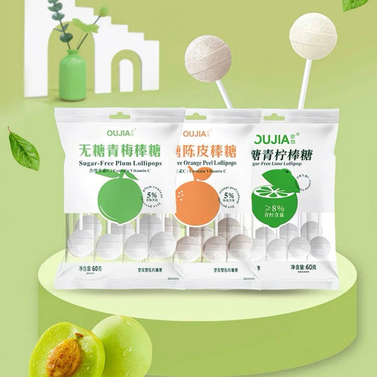 OUJIA Sugar-Free Sour Stick Lollipops — Variety Set